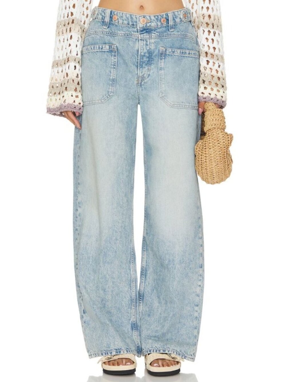 NWT Free People We The Free Palmer Cuffed Wide Leg Jeans-sz 30